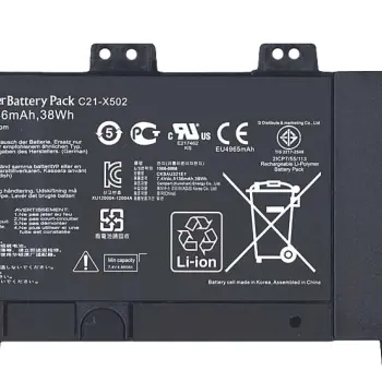 Аккумуляторная батарея для ноутбука Asus C21-X502 X502C 7.4V Black 5136mAh Orig