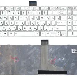 Клавиатура для ноутбука Toshiba Satellite (L50D-A, L70-A, S50-A, S50D-A, S70-A, S70D-A, S70T-A, S75-A, S75D-A, S75T-A)  White, (White Frame) RU