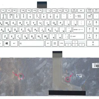 Клавиатура для ноутбука Toshiba Satellite (L50D-A, L70-A, S50-A, S50D-A, S70-A, S70D-A, S70T-A, S75-A, S75D-A, S75T-A)  White, (White Frame) RU