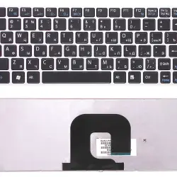 Клавиатура для Sony Vaio (VPC-YA, VPC-YB) Black, (Silver Frame), RU