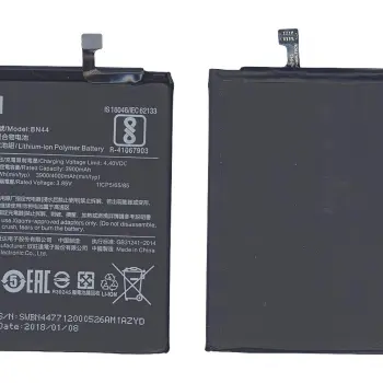 Аккумуляторная батарея для смартфона Xiaomi BN44 Note 5 Dual 3.85V 3900mAh 15.02Wh