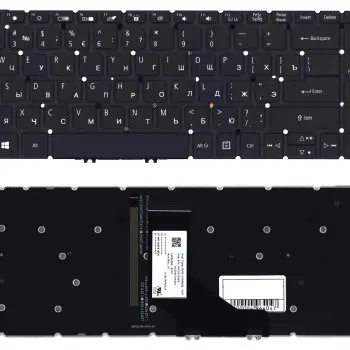 Клавіатура для ноутбука Acer Aspire (A514-52) Black, с подсветкой (Light), RU