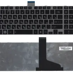 Клавиатура Toshiba Satellite (L850, L875, L870, L855) Black, (Silver Frame) RU
