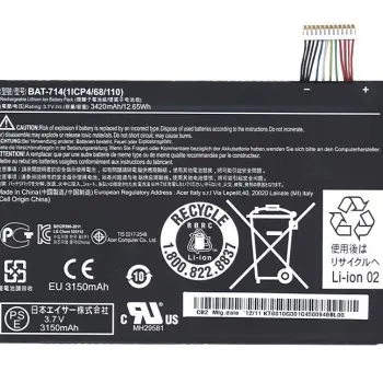 Аккумуляторная батарея для планшета Acer BAT-714 Iconia Tab A110 3.7V Black 3420mAh Orig
