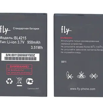 Аккумуляторная батарея для смартфона Fly BL4215 Q115 3.7V Black 950mAh 3.51Wh