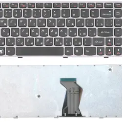 Клавиатура для ноутбука Lenovo IdeaPad B570 B580 V570 Z570 Z575 B590 Black, (Gray Frame) RU