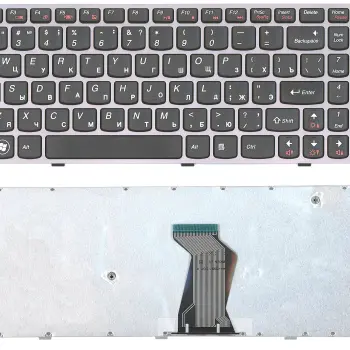 Клавиатура для ноутбука Lenovo IdeaPad B570 B580 V570 Z570 Z575 B590 Black, (Gray Frame) RU