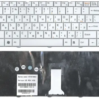 Клавіатура для ноутбука Sony Vaio (VGN-NR, VGN-NS) White, RU
