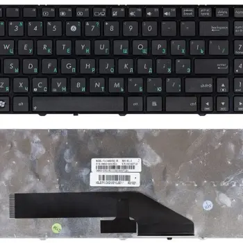 Клавіатура для ноутбука Asus (K50, K60, K70) Black, (Black Frame) RU