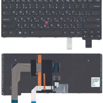 Клавиатура для ноутбука Lenovo Yoga (S3-14) с подсветкой (Light), с указателем (Point Stick), Black, (Black Frame) RU