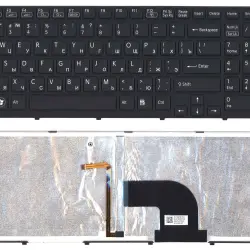 Клавіатура для ноутбука Sony Vaio (SVE15) с подсветкой (Light), Black, (Black Frame) RU