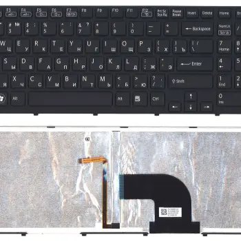 Клавиатура для ноутбука Sony Vaio (SVE15) с подсветкой (Light), Black, (Black Frame) RU