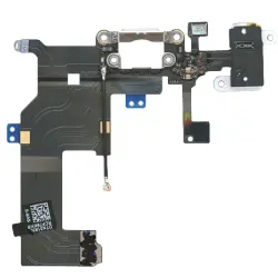 Шлейф с роз'ємом живлення (Dock Connector) для Apple iPhone 5 білий, Шлейф живлення iPhone 5 WH