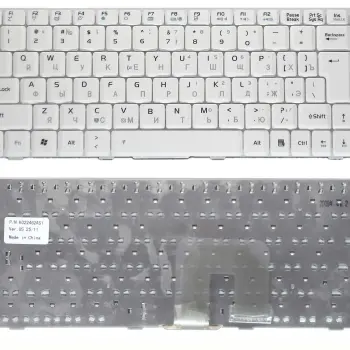 Клавіатура для ноутбука Asus (U3, F6, F9) White, RU (вертикальный ентер)