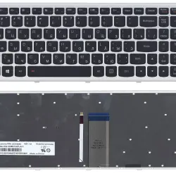 Клавиатура для ноутбука Lenovo IdeaPad U510, Z710 с подсветкой (Light), Black, (Silver Frame), RU