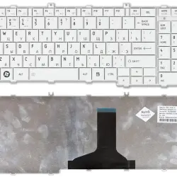 Клавіатура Toshiba Satellite (C650, C650D, C655, C655D, C660, C660D, C670, C670D, L650, L650D, L655, L655D, L660, L660D, L665, L665D, L670, L670D, L675, L675D, L750, L750D, L755, L755D, L770, L770D, L775, L775D) White, RU