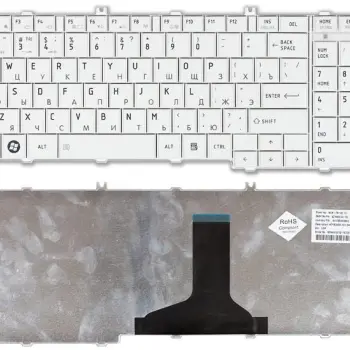 Клавіатура Toshiba Satellite (C650, C650D, C655, C655D, C660, C660D, C670, C670D, L650, L650D, L655, L655D, L660, L660D, L665, L665D, L670, L670D, L675, L675D, L750, L750D, L755, L755D, L770, L770D, L775, L775D) White, RU