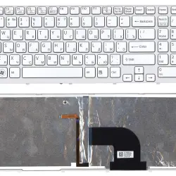 Клавіатура для ноутбука Sony Vaio (SVE15) с подсветкой (Light), White, (White Frame) RU