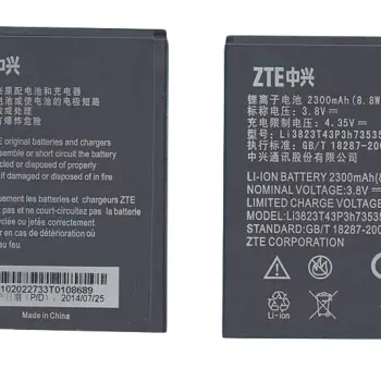Акумуляторна батарея для смартфону ZTE Li3823T43P3h735350 Blade Q Maxi 3.8V Black 2300mAh 8.8Wh