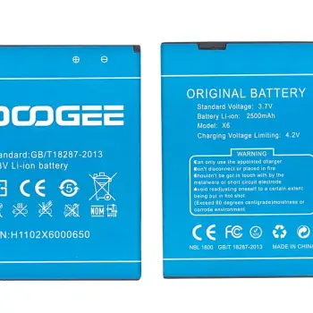 Аккумуляторная батарея для смартфона Doogee X6 3.7V White 2500mAh 9.25Wh