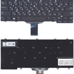 Клавіатура для ноутбука Dell Latitude E5250 E5250T E5270 E7250 E7270, XPS 12 9250 Latitude 12 7275 E7270 E5270  Black, (No Frame) RU Длина шлейфа 5 см.