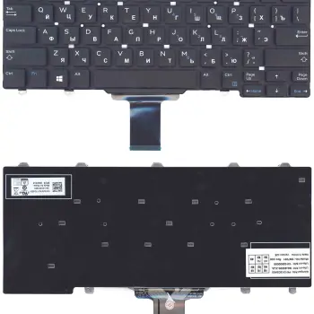 Клавіатура для ноутбука Dell Latitude E5250 E5250T E5270 E7250 E7270, XPS 12 9250 Latitude 12 7275 E7270 E5270  Black, (No Frame) RU Длина шлейфа 5 см.