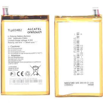 Аккумуляторная батарея для смартфона Alcatel TLp034B2 One Touch Pop S9 7050Y 3.8V White 3400mAh 13Wh