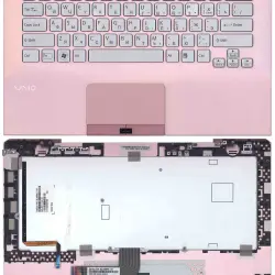 Клавіатура для ноутбука Sony Vaio (VPC-SB), Silver, (Rose Frame) RU (fingerprint reader)