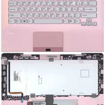 Клавіатура для ноутбука Sony Vaio (VPC-SB), Silver, (Rose Frame) RU (fingerprint reader)