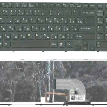 Клавиатура для ноутбука Sony Vaio (SVE17) Black, с подсветкой (Light), (Black Frame) RU