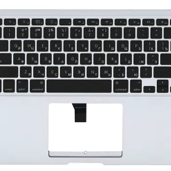 Клавіатура для ноутбука Apple MacBook Air (A1369) 2010+ Black, (Silver TopCase), RU (горизонтальный ентер)