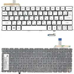 Клавіатура для ноутбука Acer Aspire S7-191, S7-391, S7-392 с подсветкой (Light), Silver, (No Frame) RU