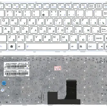 Клавіатура для ноутбука Asus EEE PC (1005HA, 1008HA) White, (White Frame) RU