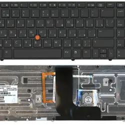 Клавіатура для ноутбука HP EliteBook (8560W) с подсветкой (Light), с указателем (Point Stick), Black Gray, (Gray Frame) RU