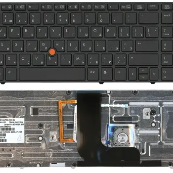 Клавіатура для ноутбука HP EliteBook (8560W) с подсветкой (Light), с указателем (Point Stick), Black Gray, (Gray Frame) RU