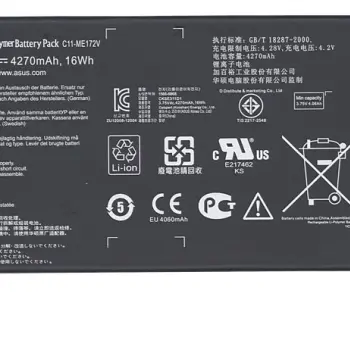 Акумуляторна батарея для планшета Asus C11-ME172V Fonepad 7in 3.75V Black 4270mAh Orig