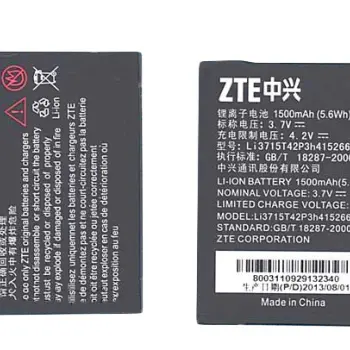Аккумуляторная батарея для смартфона ZTE Li3715T42P3h415266 Avail Z990 3.7V Black 1500mAh 5.6Wh