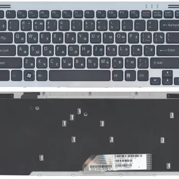 Клавиатура для ноутбука Sony Vaio (VGN-SR) Black, (Silver Frame), RU