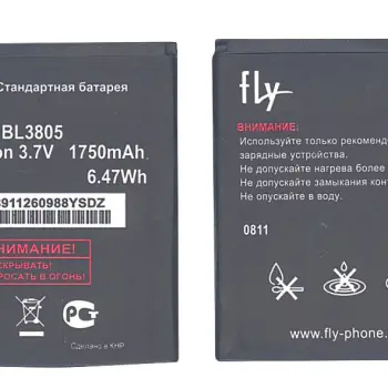 Акумуляторна батарея для смартфону Fly BL3805 IQ4404 ERA Style 1 3.7V Black 1750mAh 6.47Wh