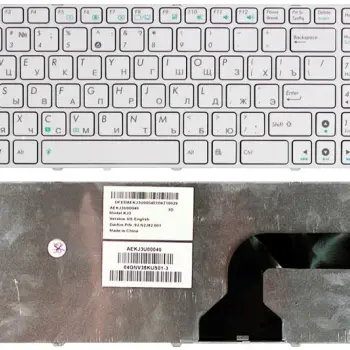 Клавіатура для ноутбука Asus K52 K53 G73 A52 G60 White, (White Frame) RU
