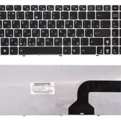 Клавіатура для ноутбука Asus K52 K53 G73 A52 G60 Black, (Silver Frame) RU