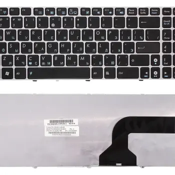 Клавіатура для ноутбука Asus K52 K53 G73 A52 G60 Black, (Silver Frame) RU