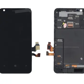Матрица с тачскрином (модуль) для Nokia Lumia 620 с рамкой черный