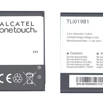 Аккумуляторная батарея для смартфона Alcatel TLi020F1 One Touch 7040 3.8V Black 1900mAh 7.22Wh