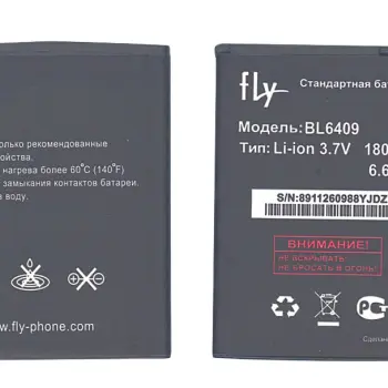 Аккумуляторная батарея для смартфона Fly BL6409 IQ4406 Era Nano 6 3.7V Black 1800mAh 6.66Wh