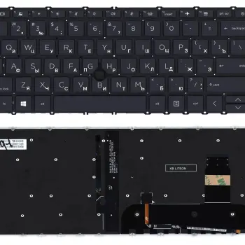 Клавиатура для ноутбука HP Elitebook (745 G7) Black с указателем (Point Stick), с подсветкой (Light), (Black Frame) RU