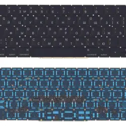 Клавиатура для ноутбука Apple A1706 2009/2010 Black, с подсветкой (No Frame) (большой Enter) RU