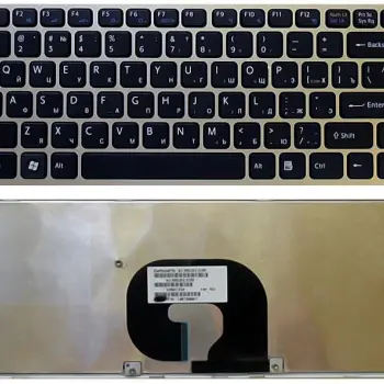 Клавіатура для ноутбука Sony Vaio (VPC-Y) Black, (Silver Frame) RU/EN