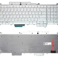 Клавіатура для ноутбука для Dell Inspiron (1700, 1721, Vostro 1700, XPS M1720 M1721 M1730) с подсветкой (Light) Silver, RU/EN