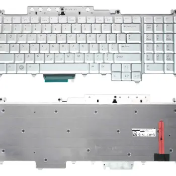 Клавіатура для ноутбука для Dell Inspiron (1700, 1721, Vostro 1700, XPS M1720 M1721 M1730) с подсветкой (Light) Silver, RU/EN